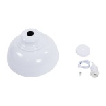GloboStar® ANDY 00999 Μοντέρνο Κρεμαστό Φωτιστικό Καμπάνα Μονόφωτο 1 x E27 IP20 Λευκό & Χρυσό Μέταλλο - Μ35 x Π35 x Υ28cm