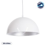 GloboStar® CHIME 01030 Μοντέρνο Κρεμαστό Φωτιστικό Οροφής Μονόφωτο Λευκό Μεταλλικό Καμπάνα Φ30 x Y15cm