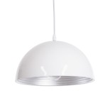 GloboStar® CHIME 01030 Μοντέρνο Κρεμαστό Φωτιστικό Οροφής Μονόφωτο Λευκό Μεταλλικό Καμπάνα Φ30 x Y15cm