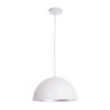 GloboStar® CHIME 01030 Μοντέρνο Κρεμαστό Φωτιστικό Οροφής Μονόφωτο Λευκό Μεταλλικό Καμπάνα Φ30 x Y15cm