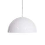 GloboStar® CHIME 01030 Μοντέρνο Κρεμαστό Φωτιστικό Οροφής Μονόφωτο Λευκό Μεταλλικό Καμπάνα Φ30 x Y15cm
