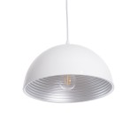 GloboStar® CHIME 01030 Μοντέρνο Κρεμαστό Φωτιστικό Οροφής Μονόφωτο Λευκό Μεταλλικό Καμπάνα Φ30 x Y15cm