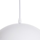 GloboStar® CHIME 01030 Μοντέρνο Κρεμαστό Φωτιστικό Οροφής Μονόφωτο Λευκό Μεταλλικό Καμπάνα Φ30 x Y15cm