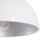 GloboStar® CHIME 01030 Μοντέρνο Κρεμαστό Φωτιστικό Οροφής Μονόφωτο Λευκό Μεταλλικό Καμπάνα Φ30 x Y15cm