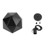GloboStar® HEXAGON 01194 Μοντέρνο Κρεμαστό Φωτιστικό Καμπάνα Μονόφωτο 1 x E27 IP20 Μαύρο & Χρυσό Μέταλλο - Μ25 x Π25 x Υ15cm