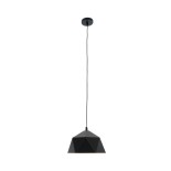 GloboStar® HEXAGON 01194 Μοντέρνο Κρεμαστό Φωτιστικό Καμπάνα Μονόφωτο 1 x E27 IP20 Μαύρο & Χρυσό Μέταλλο - Μ25 x Π25 x Υ15cm