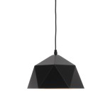 GloboStar® HEXAGON 01194 Μοντέρνο Κρεμαστό Φωτιστικό Καμπάνα Μονόφωτο 1 x E27 IP20 Μαύρο & Χρυσό Μέταλλο - Μ25 x Π25 x Υ15cm