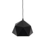 GloboStar® HEXAGON 01194 Μοντέρνο Κρεμαστό Φωτιστικό Καμπάνα Μονόφωτο 1 x E27 IP20 Μαύρο & Χρυσό Μέταλλο - Μ25 x Π25 x Υ15cm