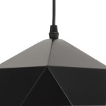 GloboStar® HEXAGON 01194 Μοντέρνο Κρεμαστό Φωτιστικό Καμπάνα Μονόφωτο 1 x E27 IP20 Μαύρο & Χρυσό Μέταλλο - Μ25 x Π25 x Υ15cm