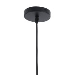 GloboStar® REA 01197 Μοντέρνο Κρεμαστό Φωτιστικό Οροφής Μονόφωτο 1 x E27 Μαύρο Μεταλλικό Πλέγμα με Υφασμάτινο Εσωτερικό Καπέλο Φ21 x Y40cm