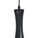 GloboStar® REA 01198 Μοντέρνο Κρεμαστό Φωτιστικό Πλέγμα Μονόφωτο 1 x E27 IP20 Μαύρο Μέταλλο με Λευκό Ύφασμα - Μ30 x Π30 x Υ50cm