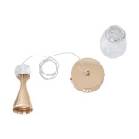 GLOBOSTAR® JADORE 01232 Μοντέρνο Κρεμαστό Φωτιστικό Οροφής LED 5W 400lm 120° AC 220-240V IP20 Θερμό Λευκό 2700K - Lumileds SMD Chip - Χρυσό & Διάφανο - Μ8 x Π8 x Υ26cm - 2 Χρόνια Εγγύηση