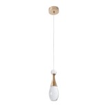 GLOBOSTAR® JADORE 01232 Μοντέρνο Κρεμαστό Φωτιστικό Οροφής LED 5W 400lm 120° AC 220-240V IP20 Θερμό Λευκό 2700K - Lumileds SMD Chip - Χρυσό & Διάφανο - Μ8 x Π8 x Υ26cm - 2 Χρόνια Εγγύηση