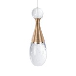 GLOBOSTAR® JADORE 01232 Μοντέρνο Κρεμαστό Φωτιστικό Οροφής LED 5W 400lm 120° AC 220-240V IP20 Θερμό Λευκό 2700K - Lumileds SMD Chip - Χρυσό & Διάφανο - Μ8 x Π8 x Υ26cm - 2 Χρόνια Εγγύηση