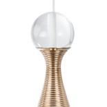 GLOBOSTAR® JADORE 01232 Μοντέρνο Κρεμαστό Φωτιστικό Οροφής LED 5W 400lm 120° AC 220-240V IP20 Θερμό Λευκό 2700K - Lumileds SMD Chip - Χρυσό & Διάφανο - Μ8 x Π8 x Υ26cm - 2 Χρόνια Εγγύηση