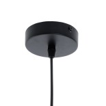 GloboStar® RUHIEL 01233 Μοντέρνο Κρεμαστό Φωτιστικό Καμπάνα Μονόφωτο 1 x E27 IP20 Μαύρο Μέταλλο με Μπεζ Ξύλο - Μ18 x Π18 x Υ12cm