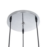 GloboStar® RAINELDA 01246 Μοντέρνο Κρεμαστό Φωτιστικό Οροφής Τρίφωτο 3 x E27 Μαύρο Μεταλλικό Πλέγμα με Λευκό Γυαλί Φ40 x Y19cm