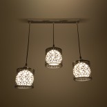 GloboStar® RAINELDA 01247 Μοντέρνο Κρεμαστό Φωτιστικό Ράγα Τρίφωτο 3 x E27 IP20 Μαύρο Μέταλλο με Λευκό Γυαλί - Μ60 x Π15 x Υ19cm