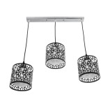 GloboStar® RAINELDA 01247 Μοντέρνο Κρεμαστό Φωτιστικό Ράγα Τρίφωτο 3 x E27 IP20 Μαύρο Μέταλλο με Λευκό Γυαλί - Μ60 x Π15 x Υ19cm