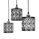 GloboStar® RAINELDA 01247 Μοντέρνο Κρεμαστό Φωτιστικό Ράγα Τρίφωτο 3 x E27 IP20 Μαύρο Μέταλλο με Λευκό Γυαλί - Μ60 x Π15 x Υ19cm