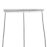 GloboStar® RAINELDA 01247 Μοντέρνο Κρεμαστό Φωτιστικό Ράγα Τρίφωτο 3 x E27 IP20 Μαύρο Μέταλλο με Λευκό Γυαλί - Μ60 x Π15 x Υ19cm