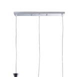 GloboStar® BOUQUET 01249 Μοντέρνο Κρεμαστό Φωτιστικό Μπάλα Τρίφωτο 3 x E27 IP20 Ασημί Μέταλλο με Μωβ Κρύσταλλο - Μ66 x Π18 x Υ24cm