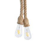 GLOBOSTAR® ROPE 01279 Boho Κρεμαστό Φωτιστικό Οροφής με Ντουί 2 x E27 AC 220-240V IP20 - Μπεζ - Μ30 x Π3.5 x Υ100cm