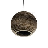 GloboStar® SANTORINI 01288 Boho Κρεμαστό Φωτιστικό Μπάλα Μονόφωτο 1 x E27 IP20 3D Καφέ Χαρτί - Μ20 x Π20 x Y16cm
