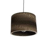 GloboStar® SANTORINI 01290 Boho Κρεμαστό Φωτιστικό Καπέλο Μονόφωτο 1 x E27 IP20 3D Καφέ Χαρτί - Μ30 x Π30 x Y20cm