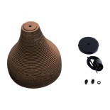 GloboStar® SANTORINI 01292 Boho Κρεμαστό Φωτιστικό Καμπάνα Μονόφωτο 1 x E27 IP20 3D Καφέ Χαρτί - Μ30 x Π30 x Y30cm