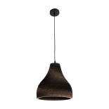 GloboStar® SANTORINI 01292 Boho Κρεμαστό Φωτιστικό Καμπάνα Μονόφωτο 1 x E27 IP20 3D Καφέ Χαρτί - Μ30 x Π30 x Y30cm
