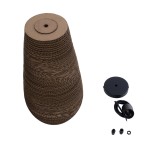 GloboStar® SANTORINI 01294 Boho Κρεμαστό Φωτιστικό Καμπάνα Μονόφωτο 1 x E27 IP20 3D Καφέ Χαρτί - Μ21 x Π21 x Y43cm