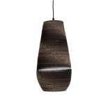 GloboStar® SANTORINI 01294 Boho Κρεμαστό Φωτιστικό Καμπάνα Μονόφωτο 1 x E27 IP20 3D Καφέ Χαρτί - Μ21 x Π21 x Y43cm
