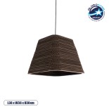 GloboStar® SANTORINI 01295 Boho Κρεμαστό Φωτιστικό Καμπάνα Μονόφωτο 1 x E27 IP20 3D Καφέ Χαρτί - Μ38 x Π38 x Υ30cm
