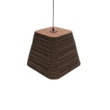 GloboStar® SANTORINI 01295 Boho Κρεμαστό Φωτιστικό Καμπάνα Μονόφωτο 1 x E27 IP20 3D Καφέ Χαρτί - Μ38 x Π38 x Υ30cm