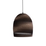 GloboStar® SANTORINI 01296 Boho Κρεμαστό Φωτιστικό Καμπάνα Μονόφωτο 1 x E27 IP20 3D Καφέ Χαρτί - Μ35 x Π35 x Υ40cm