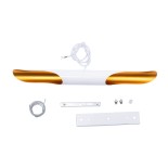 GloboStar® ESTERINA 01305 Μοντέρνο Κρεμαστό Φωτιστικό Ράγα Δίφωτο 2 x E27 IP20 Λευκό & Χρυσό Μέταλλο - Μ60 x Π6 x Υ6cm