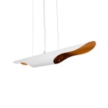 GloboStar® ESTERINA 01305 Μοντέρνο Κρεμαστό Φωτιστικό Ράγα Δίφωτο 2 x E27 IP20 Λευκό & Χρυσό Μέταλλο - Μ60 x Π6 x Υ6cm