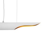 GloboStar® ESTERINA 01305 Μοντέρνο Κρεμαστό Φωτιστικό Ράγα Δίφωτο 2 x E27 IP20 Λευκό & Χρυσό Μέταλλο - Μ60 x Π6 x Υ6cm