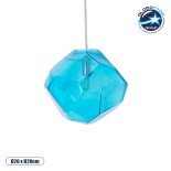 GloboStar® RINA 01306 Μοντέρνο Κρεμαστό Φωτιστικό Μπάλα Μονόφωτο 1 x G9 IP20 Γαλάζιο Γυαλί - Μ20 x Π20 x Υ20cm