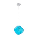 GloboStar® RINA 01306 Μοντέρνο Κρεμαστό Φωτιστικό Μπάλα Μονόφωτο 1 x G9 IP20 Γαλάζιο Γυαλί - Μ20 x Π20 x Υ20cm