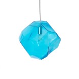 GloboStar® RINA 01306 Μοντέρνο Κρεμαστό Φωτιστικό Μπάλα Μονόφωτο 1 x G9 IP20 Γαλάζιο Γυαλί - Μ20 x Π20 x Υ20cm