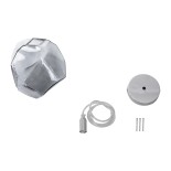 GloboStar® RINA 01307 Μοντέρνο Κρεμαστό Φωτιστικό Οροφής Μονόφωτο 1 x G9 Γυάλινο Γκρι Διάφανο Μ14 x Π17 x Υ17cm