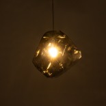 GloboStar® RINA 01307 Μοντέρνο Κρεμαστό Φωτιστικό Οροφής Μονόφωτο 1 x G9 Γυάλινο Γκρι Διάφανο Μ14 x Π17 x Υ17cm
