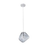 GloboStar® RINA 01307 Μοντέρνο Κρεμαστό Φωτιστικό Οροφής Μονόφωτο 1 x G9 Γυάλινο Γκρι Διάφανο Μ14 x Π17 x Υ17cm
