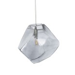 GloboStar® RINA 01307 Μοντέρνο Κρεμαστό Φωτιστικό Οροφής Μονόφωτο 1 x G9 Γυάλινο Γκρι Διάφανο Μ14 x Π17 x Υ17cm