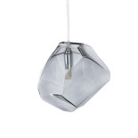 GloboStar® RINA 01307 Μοντέρνο Κρεμαστό Φωτιστικό Οροφής Μονόφωτο 1 x G9 Γυάλινο Γκρι Διάφανο Μ14 x Π17 x Υ17cm