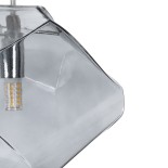 GloboStar® RINA 01307 Μοντέρνο Κρεμαστό Φωτιστικό Οροφής Μονόφωτο 1 x G9 Γυάλινο Γκρι Διάφανο Μ14 x Π17 x Υ17cm