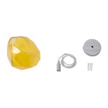 GloboStar® RINA 01308 Μοντέρνο Κρεμαστό Φωτιστικό Μπάλα Μονόφωτο 1 x G9 IP20 Κίτρινο Γυαλί - Μ20 x Π20 x Υ20cm