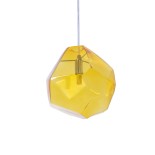 GloboStar® RINA 01308 Μοντέρνο Κρεμαστό Φωτιστικό Μπάλα Μονόφωτο 1 x G9 IP20 Κίτρινο Γυαλί - Μ20 x Π20 x Υ20cm